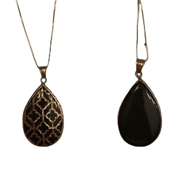 Jewelry - 14KT GOLD REVERSABLE PENDANT AND CHAIN